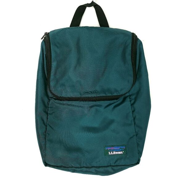 Vintage 80s LL Bean Small Hunting Utility Bag w/Hook Nylon Teal Outdoors Camping - Picture 1 of 6